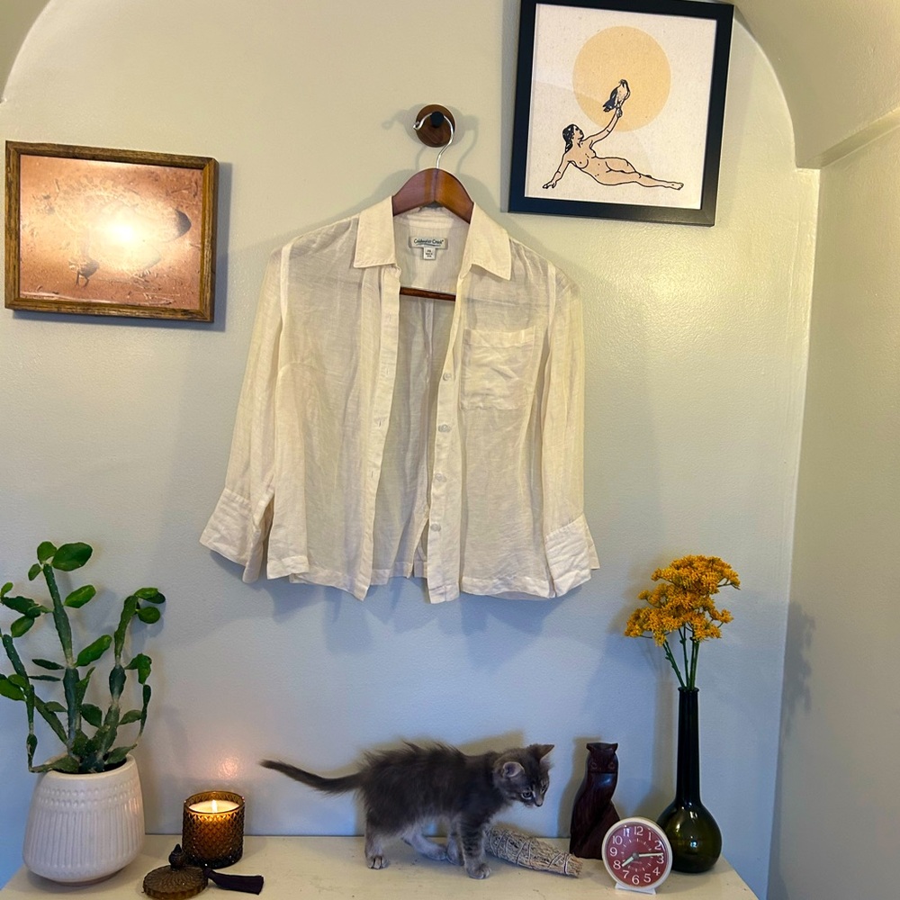 Linen and Silk Button Down